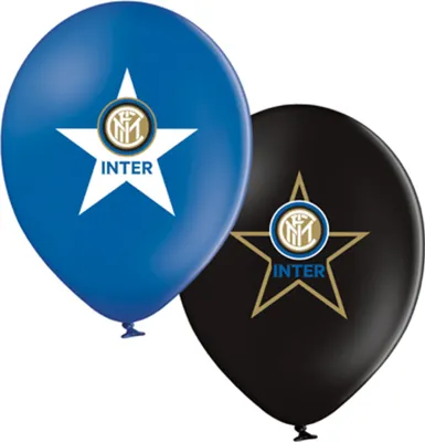 Zdjęcie produktu dla Balony lateksowe Inter Mediolan 12 sztuk kolorowe 30 cm - jeden rozmiar dla wszystkich