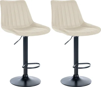 Produktbild von 2er Set Barhocker Toni Kunstleder schwarz - creme