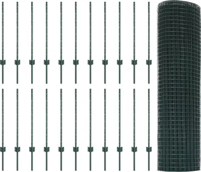 Produktbild von Möbel Geschweißter Drahtzaun mit 22 U Pfosten Grün 0.8x50 m Stahl - Zaunzubehör 3336513