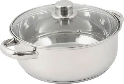 Productafbeelding van L roestvrijstalen braadpan met glazen deksel˜ 24 cm