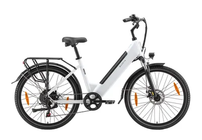 Produktbild von 26 Zoll 20AH E-Bike City E-Bikes & E-Hollandräder Herren u. Damen mit 250 W Heckmotor bis zu 120 km Shimano 7-Gang Elektrofahrrad Cityrad Weiss