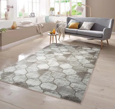 Produktbild von Designer Teppich Marokkanisches Muster in Beige Creme Größe - 80 x 150 cm