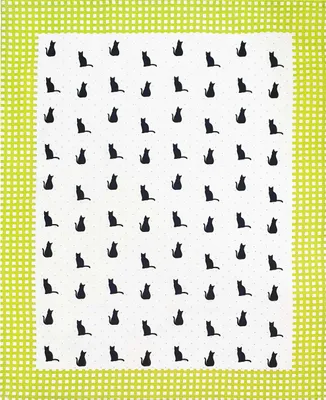 Produktbild von Geschirrtuch, Küchenhandtuch 100% Baumwolle Katzen 50x64cm Grün