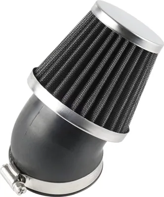 Produktbild von Universal 45 Grad Biegung Doppelschicht Stahl Filter Luftfilter 34mm 35mm 36mm für Motorrad Scooter ATV Moped Schwarz