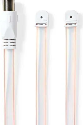 Produktbild von Koaxialkabel | IEC (Koax) Stecker | IEC (Koax) Stecker | vernickelt | 50 Ohm | ungeschützt | 1,90 m | flach | PVC | weiß | Umschlag