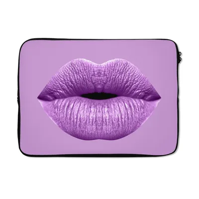Produktbild von MuchoWow® Laptop Hülle 13 Zoll Lippen - Pastell - Lila Laptoptasche - Laptophülle - Sleeve - Rundumschutz