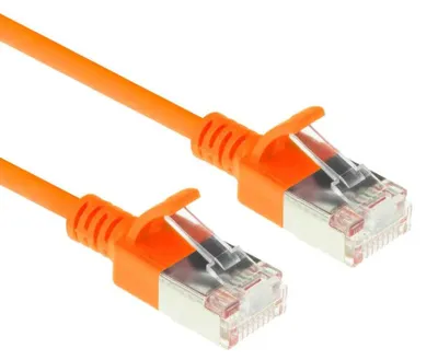 Immagine prodotto di ACT Arancione 0,15 metri LSZH U/FTP CAT6A cavo patch slimline per datacenter senza strappi con connettori RJ45 (DC7130)
