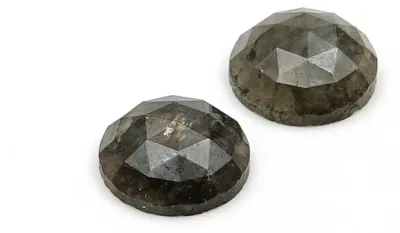 Produktbild von Vintageparts Cabochons Labradorit facettiert 10mm, 2 Stück