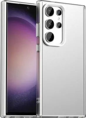 Produktbild von Handyhülle für Samsung Galaxy S24 Ultra Schlank Durchscheinend Matt Stoßfest Schutzhülle Weiß