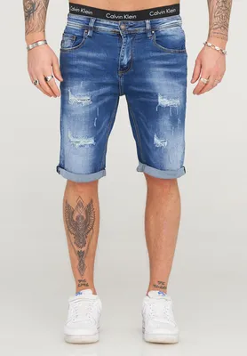 Produktbild von behype. Herren Jeansshorts Destroyed mit Stretch als Kurze Hose für Herren Sommer-Shorts Bermuda für Männer mit Elasthan