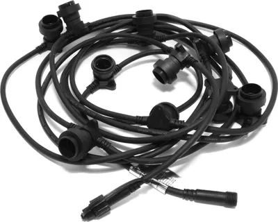 System CONNECTA BLACK - Lichterkette - 10 x E27 - 7,35m - max 2000W/15W/Lampe - IP44