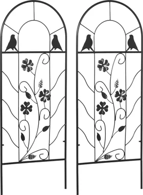 Produktbild von 2Er-Set Rankhilfe Rankgitter & Spalier Für Kletterpflanzen, Metall, Schwarz, 38X98Cm