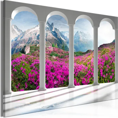 Zdjęcie produktu dla Obraz na płótnie, widok na góry, Alpy, 120x80 cm, 1 element – nadruk na płótnie, dekoracja ścienna do sypialni, obrazy na płótnie, obrazy do salonu, c-C-0410-b-a