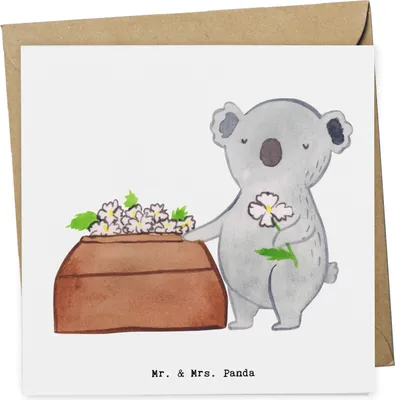 Produktbild von Mr. & Mrs. Panda Grußkarte Bestatter Herz - Weiß - Geschenk, doppelkarte, Glückwunschkarte, Klappkarte, anlasskarte, faltkarte