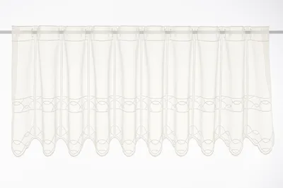 Produktbild von Gardinen Kranzusch Scheibengardine Stickerei auf Voile 45x128 cm H/B natur Bistrogardine Vorhang Küche 1er Pack