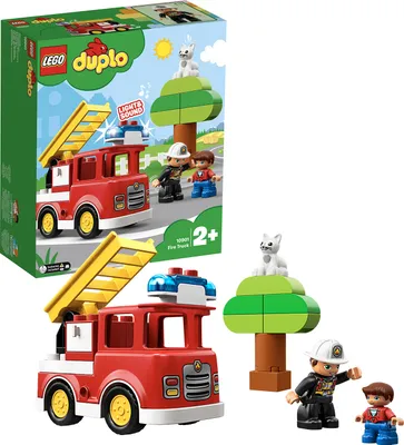 Produktbild von LEGO 10901 DUPLO Feuerwehrauto, Feuerwehr Spielzeug für Kleinkinder im Alter von 2 - 5 Jahren mit Licht & Geräuschen