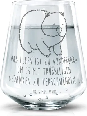 Produktbild von Mr. & Mrs. Panda Glas Wombat - Transparent - Geschenk, Tumbler, Das Leben Ist schön, Wasserglas, Dekoglas, Australien, Lustige Sprüche, Becherglas, Motivation, Spruch