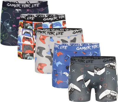 Obrázek produktu pro Floso - Chlapecké boxerky "Gamer For Life", směs bavlny (balení 5 ks) TC457 (158-164) (barevné)
