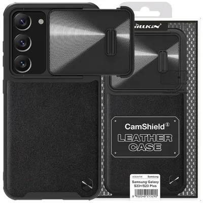 Produktbild von Nillkin CamShield Leather S Case Samsung Galaxy S23+ Hülle mit Kameraschutz schwarz