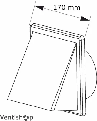 Obrázek produktu pro airRoxy PVSh 150 Plastová větrací mřížka 170x170 mm se stříškou, přírubou a klapkou, tmavě hnědá