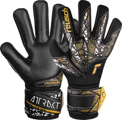 Produktbild von Reusch Torwarthandschuh Attrakt Silver NC Finger Support Junior mit Negative Cut 7740 black/gold/white/black 6