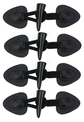 4 Paar Leder-Druckknöpfe, schwarz, Vintage, für Mäntel und Jacken