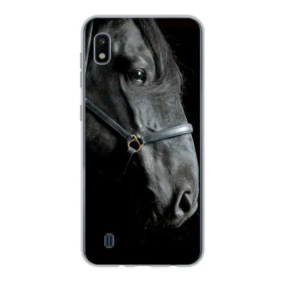 Produktbild von MuchoWow® Handyhülle Schutzhülle Hülle für Samsung Galaxy A10 Pferd - Leicht - Schwarz Silikon Softcase Handy Hülle - Schutzhülle