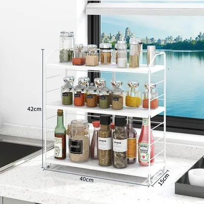 Produktbild von Famanu Gewürzregal Organizer 3-stufig verstellbar - Weiß