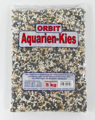 Produktbild von Orbit Aquarien Kies Banos Kies weiß-schwarz-gelb 5 kg