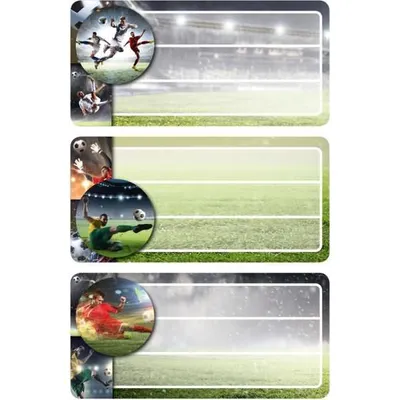 Produktbild von HERMA Buchetiketten "Football" beglimmert 76 x 35 mm 2 Blatt à 3 Etiketten