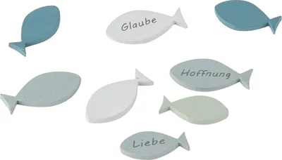Produktbild von Streudeko Fische 8-Stück - Grün Blau Weiß