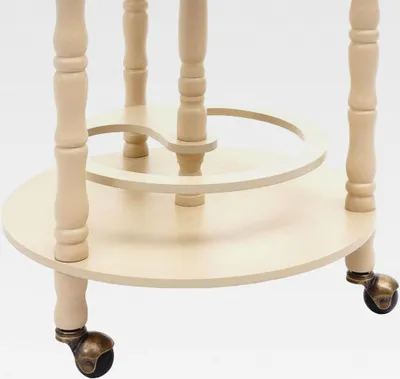 Produktbild von Globusbar HWC-D83AM, Minibar Hausbar Weinregal, Weltkugel Ø 33cm rollbar Eukalyptusholz- naturbraun