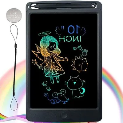Immagine prodotto di Lavagna con schermo gigante per bambini - Tavola da disegno con display LCD - Tavolo per bambini dai 2 ai 7 anni - Lavagna unisex nera per giochi creativi
