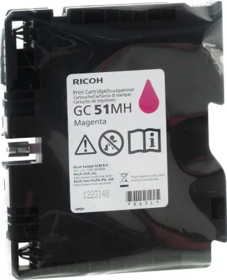 Obrázek produktu pro Ricoh 405864, Vysoká (XL) výtěžnost, Purpurová, 1 kusů, 2500 str., Balení po jednom