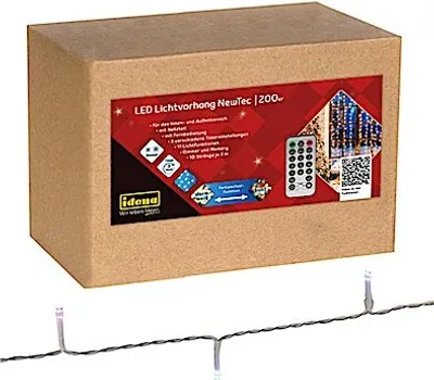 Obrázok produktu pre Idena 31268 Idena NewTec 200er LED Lichtervorhang transparent 1,5 m