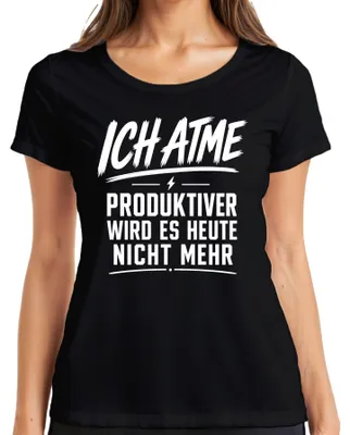 Obrázek produktu pro Tričko s nápisem "Dnes už se nebudu cítit produktivněji," černá barva, velikost XL. (Sarkastické)