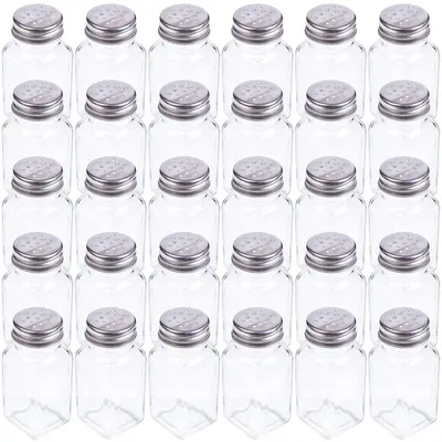 30er-Set Glas-Salz- und Pfefferstreuer, 76 ml, Edelstahl-Pilzdeckel
