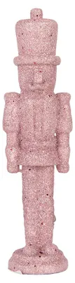 Imagen del producto de Figura decorativa navideña de Clayre & Eef, rompecabezas de nueces, 5x4x18 cm, color rosa, plástico