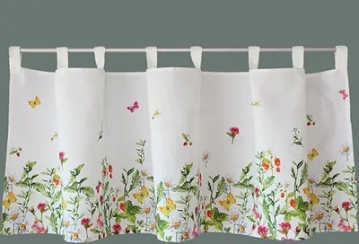 Image de Rideau avec fleurs et papillons 60 x 120 cm