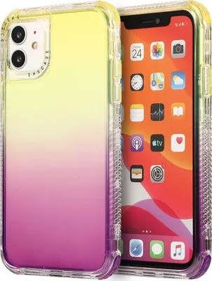 Produktbild von Mobigear Gradient iPhone 12 Pro Max Hülle Hardcase Backcover Stoßfest - Lila / Gelb
