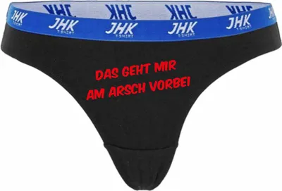 Produktbild von Damen Thong Slip - Boxer-0014-woman-black-h-L - schwarz - L - hinten - Das geht mir am Arsch vorbei - lustiges Motiv - Spruch - Unterwäsche - Unterhose - Freizeit - lustig