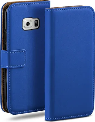 Produktbild von moex® Book Case kompatibel mit Samsung Galaxy S6 - Hülle 360 Grad klappbar, Blau