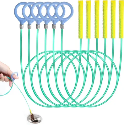 Image de Spirale de nettoyage flexible - 6 pièces - 130 cm - Spirale de nettoyage pour canalisations - Écologique - Pour déboucher les éviers