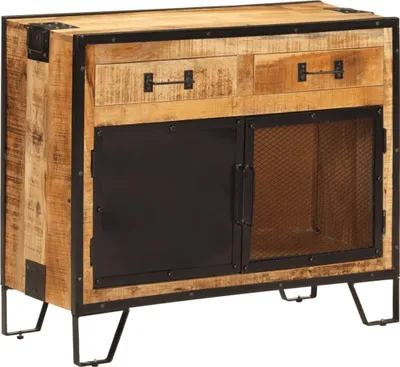 Produktbild von Sideboard 80x31x66 cm Massives Raues Mangoholz und Metall