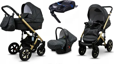Obrázek produktu pro BabyLux® Sky Lark | Kocárek 4v1 Set | Black Flex | Kombinovaný kocárek | Sada kocárku | Isof