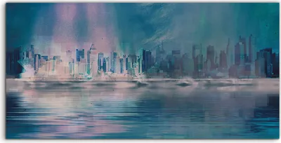 Produktbild von Coloray Canvas 140x70  Wandbild Leinwand Bilder Foto Kunstdruck Stadt New York Skyline