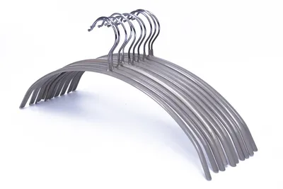 Produktbild von Kleiderbügel aus Metall, haftungsbeschichtet, rutschfest, Silbergrau - 10 Stück