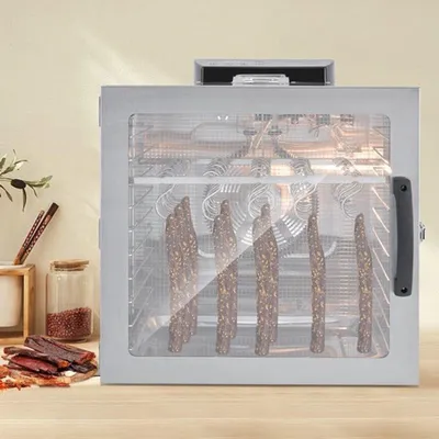 Produktbild von Lebensmittel Trockner für den Hausgebrauch, Edelstahl - 1000 W - 42,5 Liter - 20 Haken - Für Fleisch und Wurst