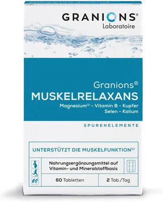 Immagine prodotto di RILASSANTE MUSCOLARE – 60 compresse per il rilassamento e il recupero muscolare – compresse di magnesio contro crampi e tensioni muscolari – con selen
