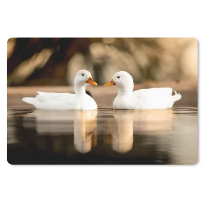 Produktbild von MuchoWow® Schreibtischunterlage Ente - Weiß - Tiere - Wasser - Vogel - Enten 60x40 cm - XXL Mauspad - Großes Mauspad